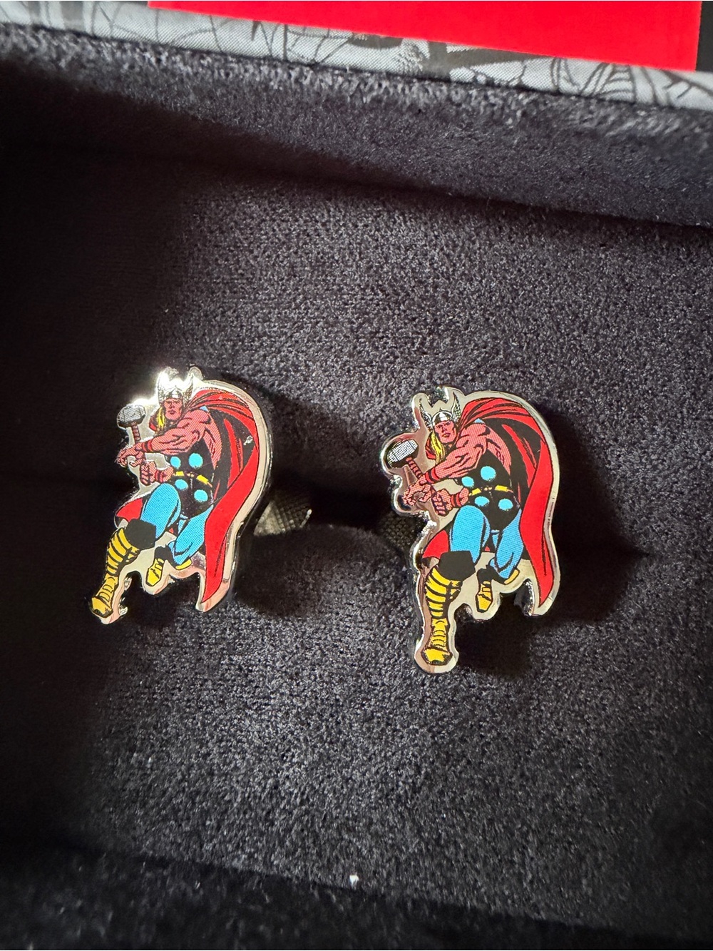 🔨 Marvel THOR Silver Cufflinks Inc. Like New in Box Comic Theme Character Image